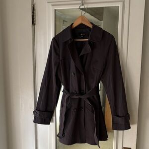 Vintage Y2K AB Studio Slate Gray Short Trench with Belt